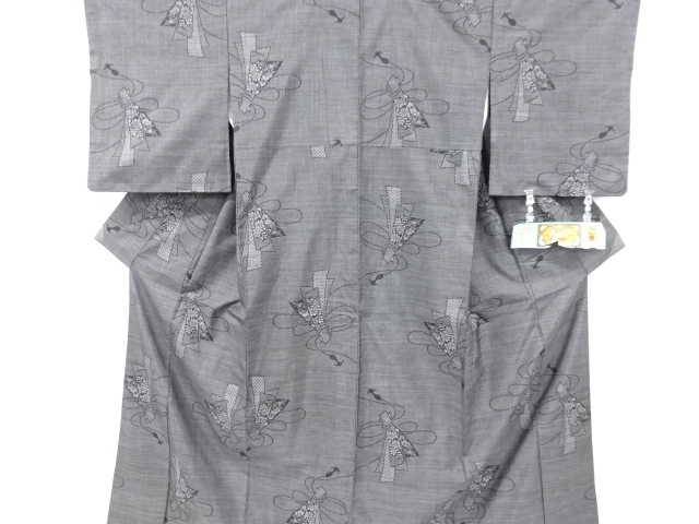 束ね熨斗に花模様織り出し本場泥大島紬着物(7マルキ)